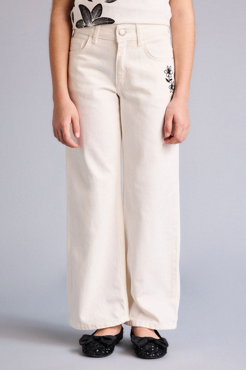 ديفاكتو بنطلون بناتي جبردين وايد ليج برجل واسع - Image 3